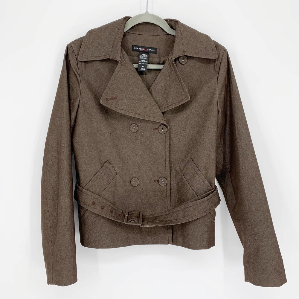 New York & Company | Stretch Double Breasted Belted Jacket, M